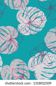 Tropical seamless pattern with monstera.