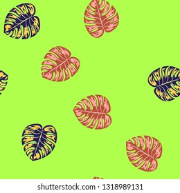 Tropical seamless pattern with monstera.