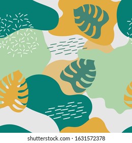 Tropical seamless pattern with monstera. For textile, fabric, fashion, wrapper and surface.