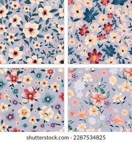 tropical seamless pattern with multi-color beautiful flower vector elements. tropical leaves and flowers pattern for textile and decoration