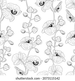 Tropical seamless pattern on white background.