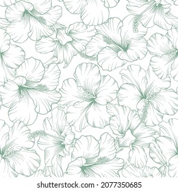 Tropical seamless pattern on white background.