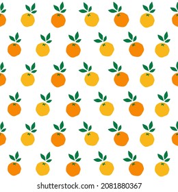 Tropical seamless pattern with orange fruit. Fruit repeated background