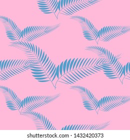 Tropical seamless pattern with palm leaves. Design