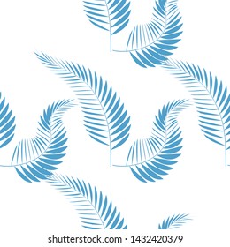 Tropical seamless pattern with palm leaves. Design element