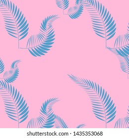 Tropical seamless pattern with palm leaves. Design element