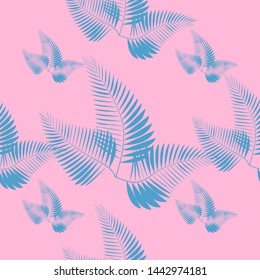 Tropical seamless pattern with palm leaves. Design element