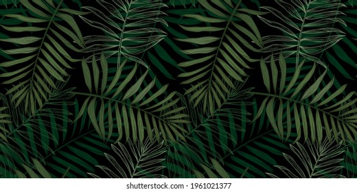 Patrón tropical sin fisuras con hojas de palma. Diseño abstracto moderno para el papel, la cubierta, la tela, la decoración interior y otros usuarios.