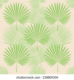 Tropical seamless pattern with palm leaves. Vector