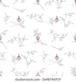 Tropical seamless pattern with palm leaves and flowers. Vector illustration.