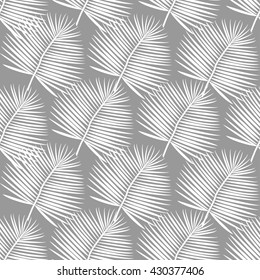 Tropical seamless pattern with palm leaves. Vector.