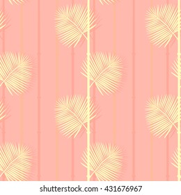 Tropical seamless pattern with palm leaves. Vector.