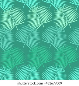 Tropical seamless pattern with palm leaves. Vector.