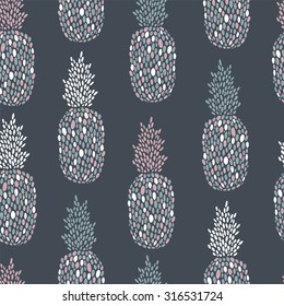 Tropical seamless pattern with pineapple.