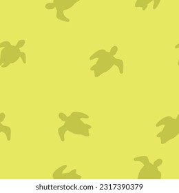 Tropical seamless pattern print. Caretta caretta drawing. Fun t-shirt design.
