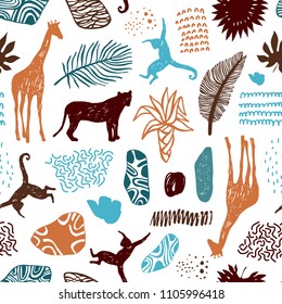 Tropical seamless pattern. Safari wallpaper.