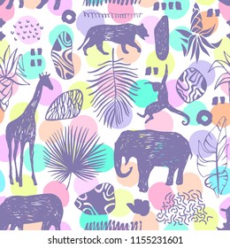 Tropical seamless pattern. Safari wallpaper.	