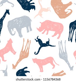 Tropical seamless pattern. Safari wallpaper.