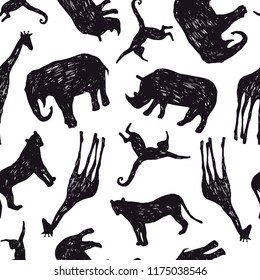 Tropical seamless pattern. Safari wallpaper.