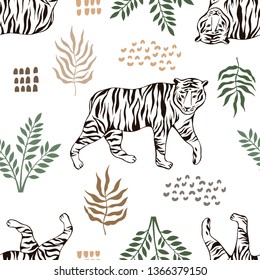 Tropical seamless pattern. Safari wallpaper.