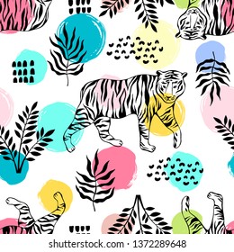 Tropical seamless pattern. Safari wallpaper.