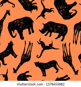 Tropical seamless pattern. Safari wallpaper.