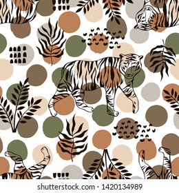 Tropical seamless pattern. Safari wallpaper.