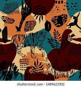 Tropical seamless pattern. Safari wallpaper.