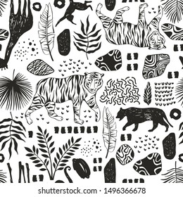 Tropical seamless pattern. Safari wallpaper.