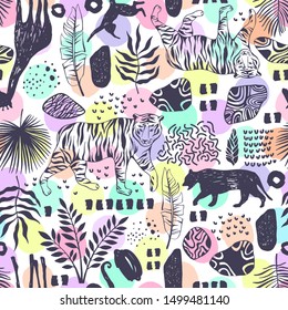 Tropical seamless pattern. Safari wallpaper.