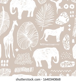 Tropical seamless pattern. Safari wallpaper.