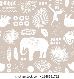 Tropical seamless pattern. Safari wallpaper.