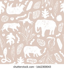 Tropical seamless pattern. Safari wallpaper.