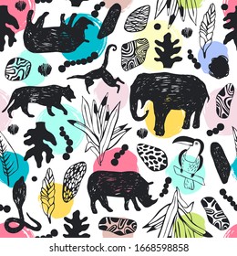 Tropical seamless pattern. Safari wallpaper.