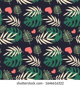 Tropical seamless pattern, Summer ornament for swimsuit, textile, clothing, t-shirt. Vector design