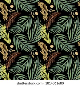 Tropical Seamless pattern with trendy color. A pattern for wallpaper, print, and textille. 