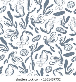 Tropical seamless pattern. Vector background.