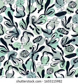 Tropical seamless pattern. Vector background.