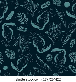 Tropical seamless pattern. Vector background.