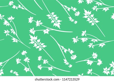 Tropical Seamless Pattern. Vector Eucalyptus Leaves and Beautiful Floral Elements. Botanical Summer Background. Elegant Tropical Seamless Pattern for Wedding Design, Print, Textile, Fabric, Wrapping.