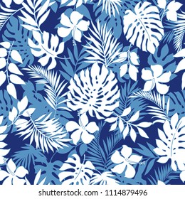 tropical seamless plants pattern.