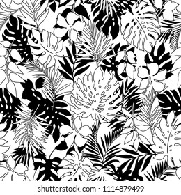 tropical seamless plants pattern,
I designed a tropical plant,
This picture is seamless,
