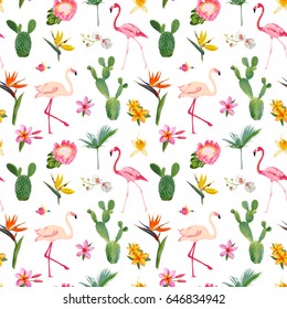 Tropical Seamless Vector Floral Summer Pattern. For Wallpapers, Backgrounds, Textures, Textile, Cards.
