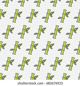 Tropical seamless vector pattern with bamboo branch.