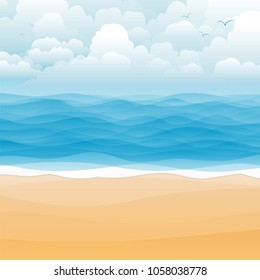 Tropical Blue Sea Sand Beach Vector Stock Vector (Royalty Free ...