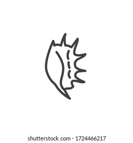 Tropical seashell line icon. linear style sign for mobile concept and web design. Exotic Shellfish outline vector icon. Symbol, logo illustration. Vector graphics