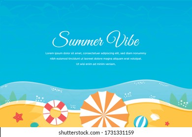 Tropical Seashore Summer Background Illustration