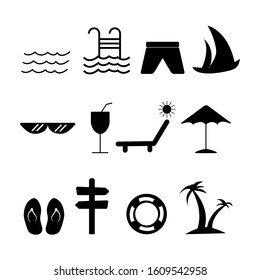Tropical set icon. Design template vector