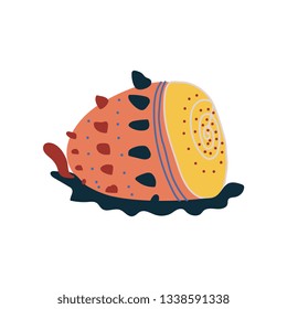 Tropical Shell, Underwater Colorful Sea Creature Vector Illustration