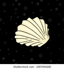 tropical shells and blue sea. animals, nature, wildlife. engraved hand drawn. mammal marine or ocean fishes.